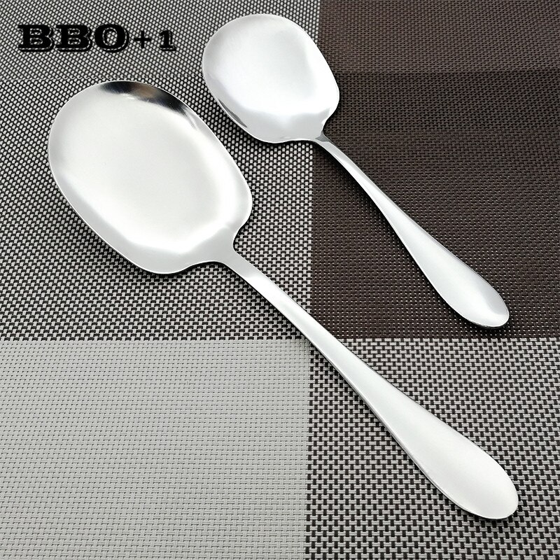 Salad Serving Spoon Stainless steel Table Spoon Set Public Buffet Dinner Spoon Long Handle Christmas Restaurant Party Tableware