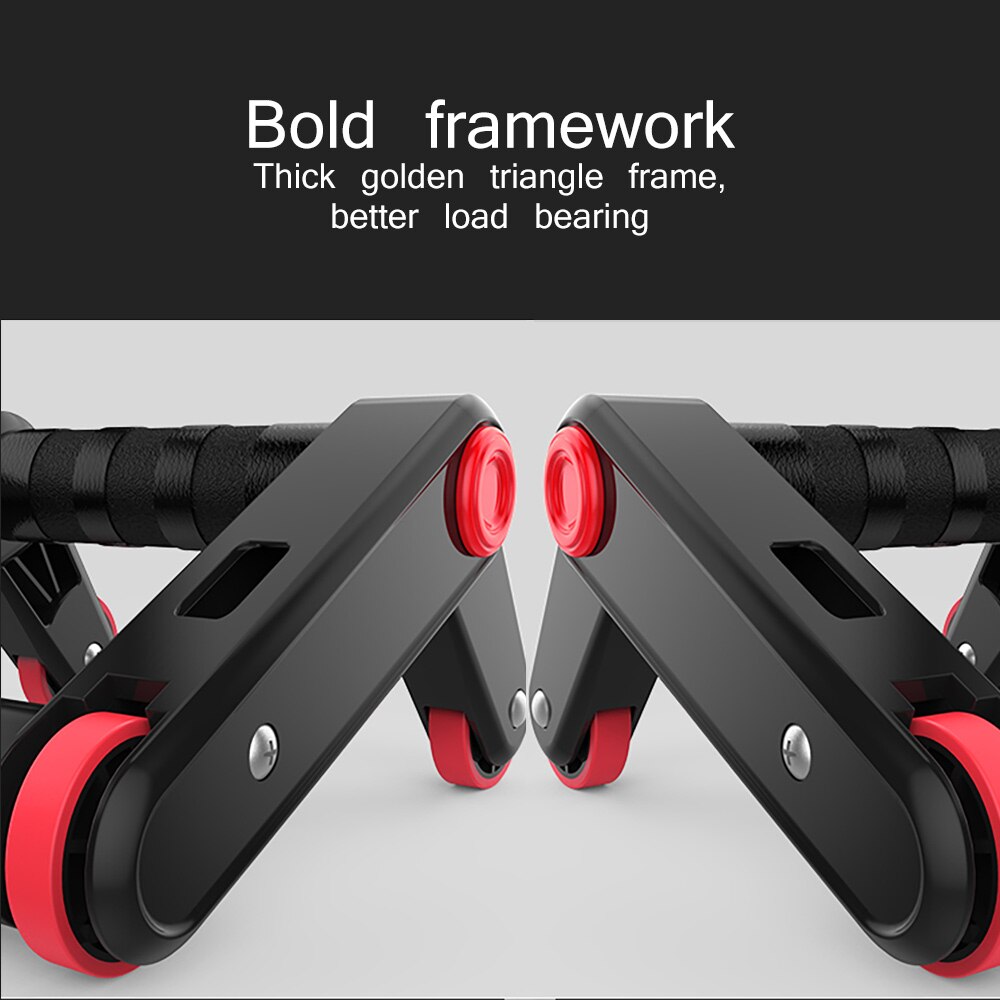 2 In1 Abdominal Roller Wheel Push Up Bars Ab Workout Wheels Multifunctional Folding Abdominal Wheel Trainers Fitness Equipment