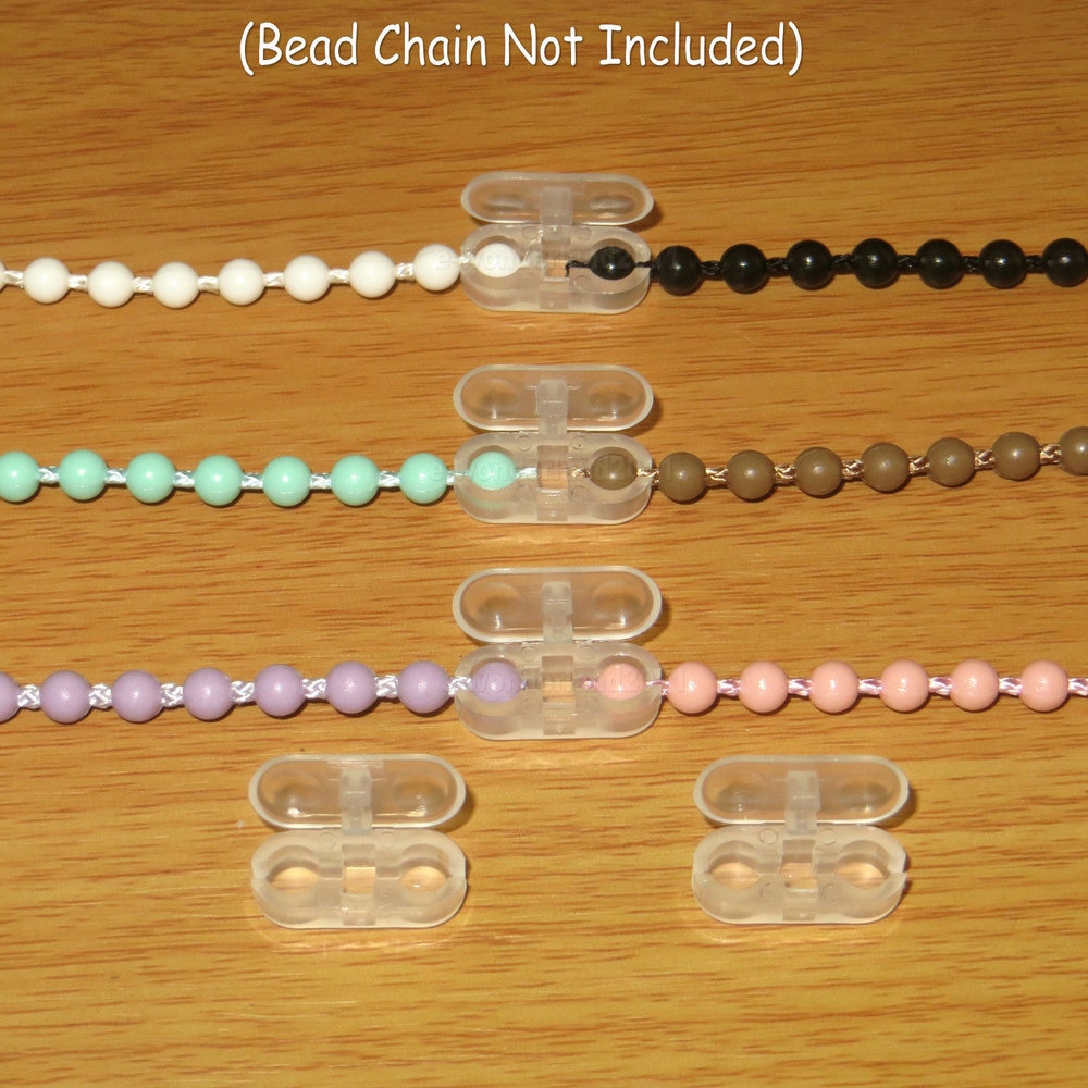 50pcs Clear Plastic Roller Blinds Pull Cord Connector Curtain Chain Connector for Vertical Blinds Joiners Spare Tool Replacement