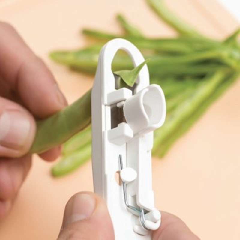 Práctico cortador de judías verdes, cortador de verduras, pelador de verduras, herramienta de cocina fácil, utensilios de cocina