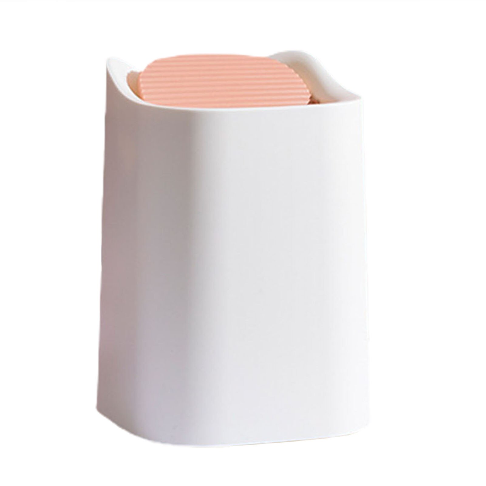 Northern Europe Mini Waste Bins Desktop Trash Can Office Plastic Basket Portable Bedroom Living Room Kitchen Trash Can: white
