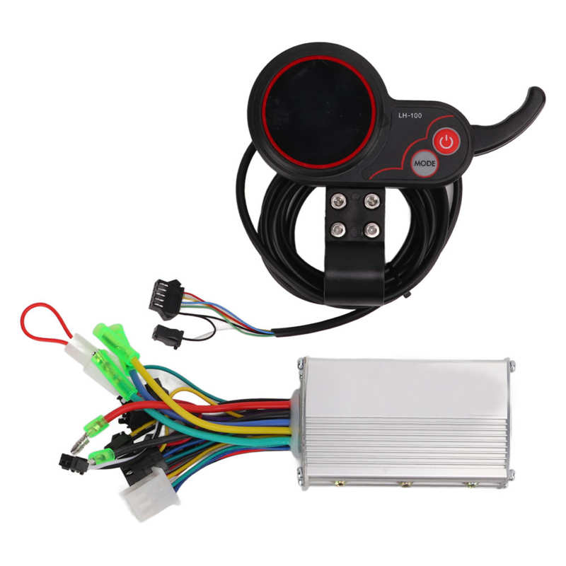 Bike Controller 24/36/48V 350W Brushless Motor Controller with Thumb Throttle LCD Panel for Electric Vehicle