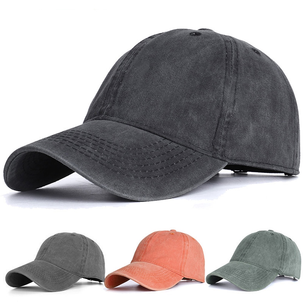 Männer Gewaschen Baumwolle Baseball Deckel Frauen Jahrgang Snapback Hütte Einstellbare Trucker draussen Kappen Schwarz Papa Hütte Knochen