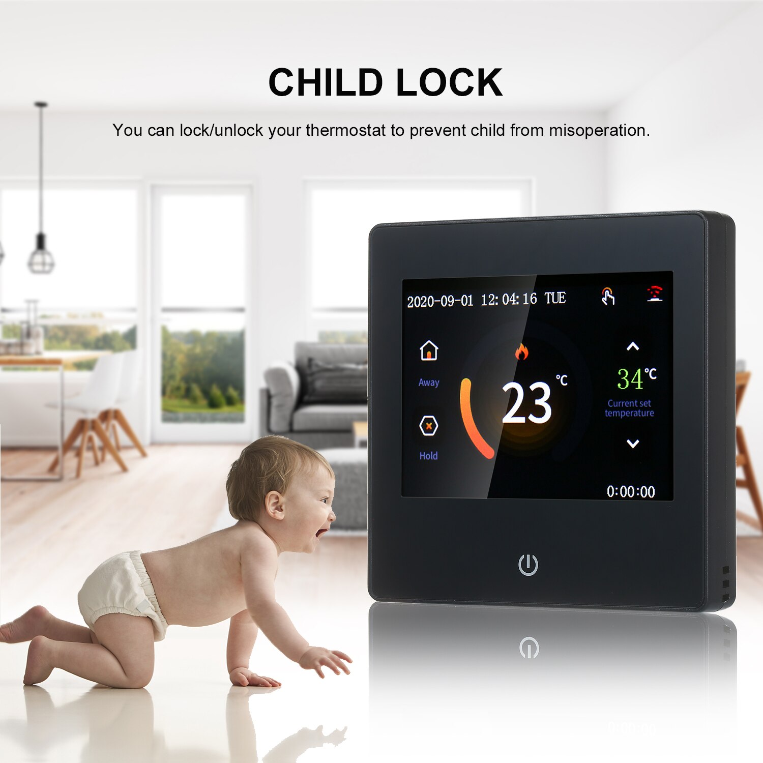 Smart Thermostat LCD Touch-screen Weekly Programmable Thermostat with WIFI Electric Heating 16A Digital Temperature Controller