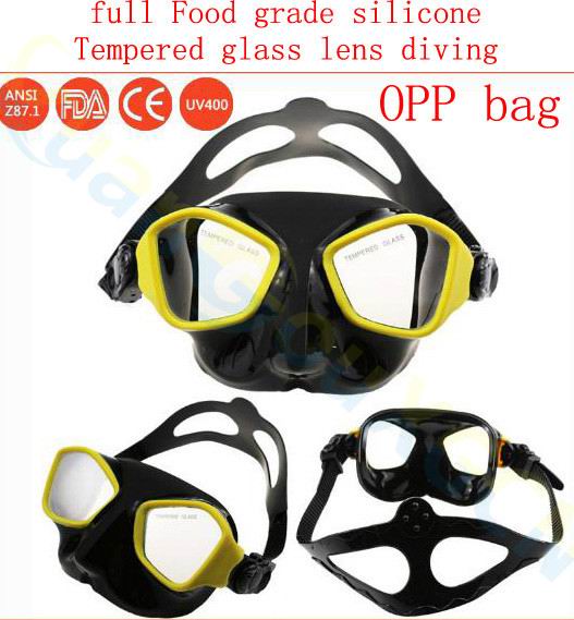 alien adult scuba Diving equipment set silicone full dry Snorkel +diving mask +PP box swimming Goggles glasses Breathing Tube: Diving Masks yellow