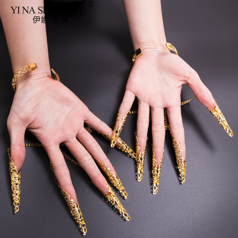Avalokitesvara-Bracelet de danse ethnique, ventre doré avec strass, accessoires de danse indienne, 1 paire