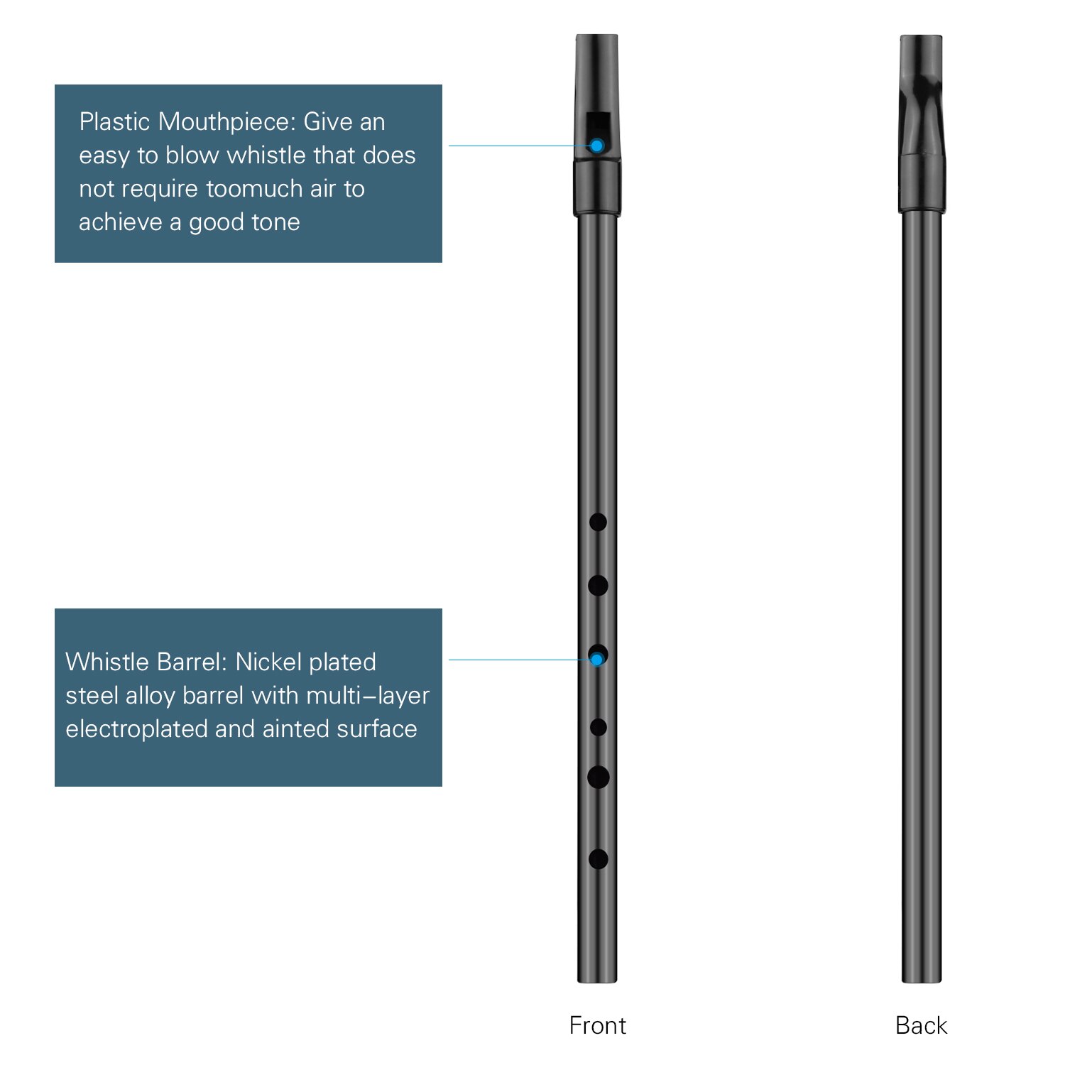 Lightweight Piccolo Key of C Steel Alloy Irish Whistle 6 Popular Holes Tin Whistle Flute Irish &amp; International Wind Instrument