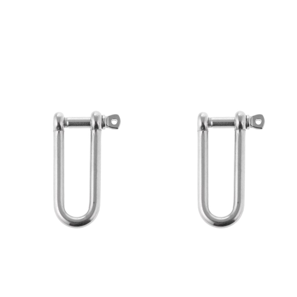 2pcs 316 Stainless Steel Long D Shackle Boat Marine Chain Rigging 3/8" 5/16"