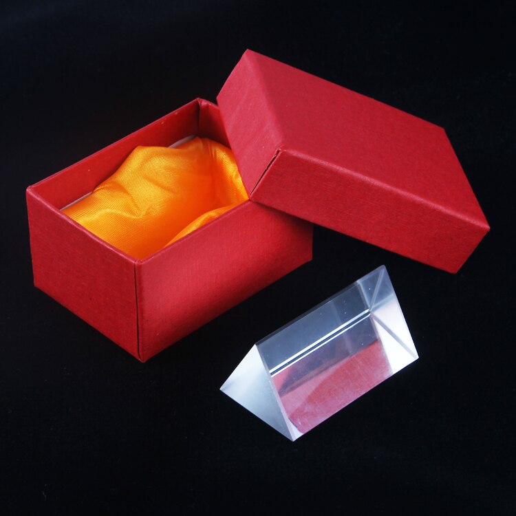 (5*3cm) Rainbow Optical Glass Reflecting Triangular Prism Physics Teaching Light Spectrum color Triple Prism with Box