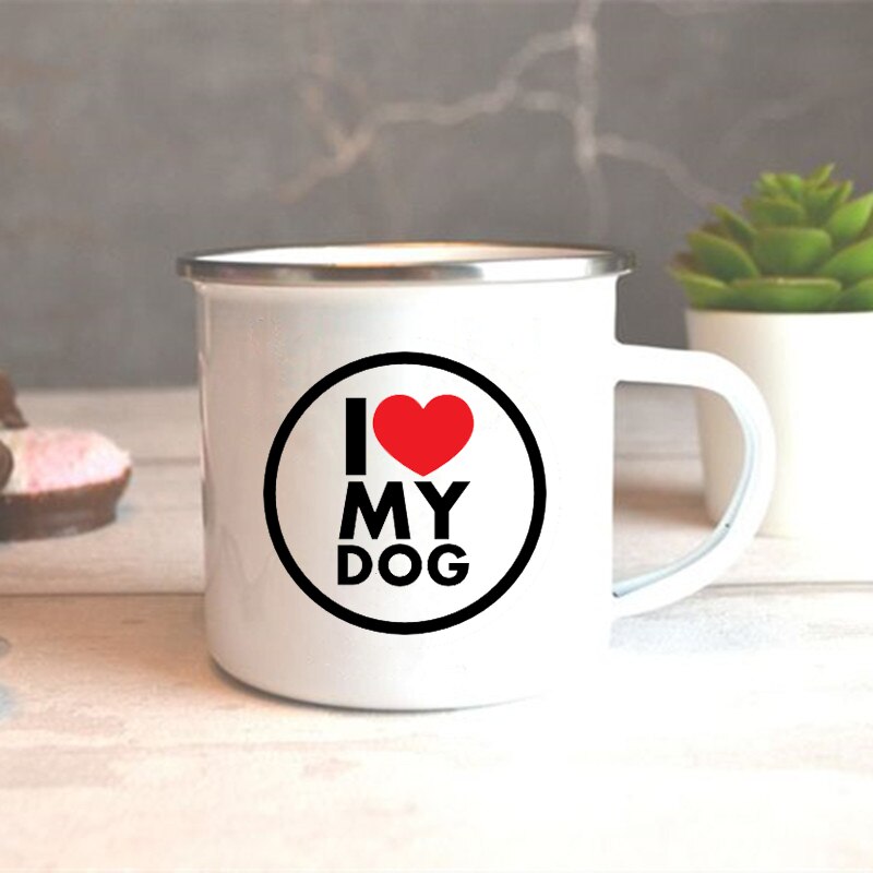 Tasse à café, thé, thé, café, boisson, Dessert, petit déjeuner, lait, Vintage, poignée, , I Love My Dog: XH2377-A015WH-8