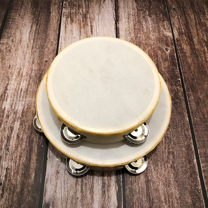 6"+8" 2Pcs/Set Gold Band Musical Instruments Tambourine Drum Children Musical Educational Tambourine Round Percussion For Party