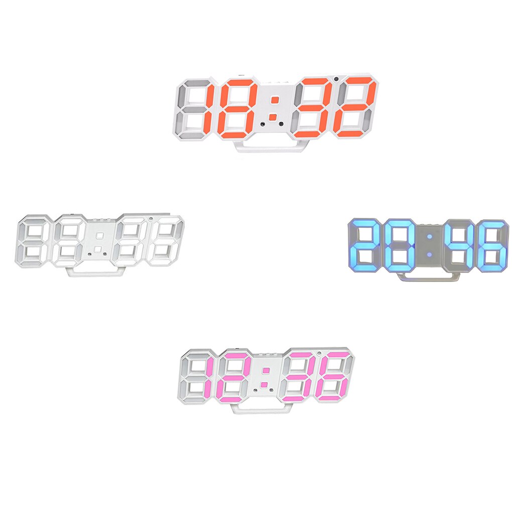 Nordic Digital Alarm Clocks Wall Hanging 3D Snooze Function Table Clock Calendar Display Office Electronic USB Power Alarm Clock