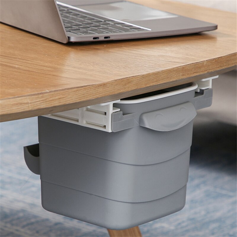 Poubelle à tiroir adhésif de bureau gain de place, crayon sous support de bureau collant, cosmétiques vaisselle, seau organisateur
