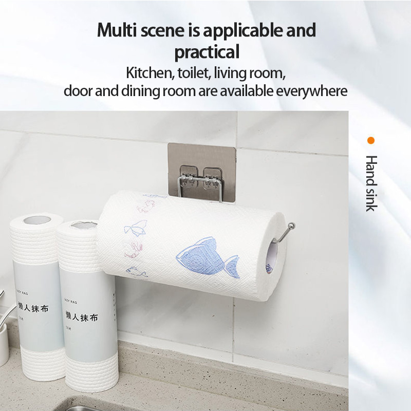 Soporte de papel higiénico para el baño, soporte de almacenamiento de 1/2 piezas, gancho de pared para cocina, organizador del hogar, accesorios de baño