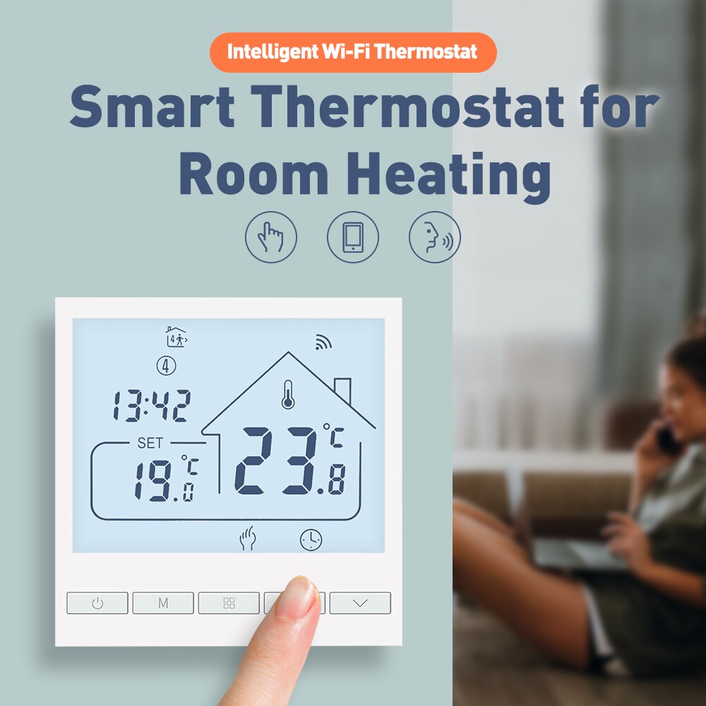 Beok – Thermostat de chauffage par le sol intelligent, wi-fi, Tuya, pour maison connectée, avec écran LCD, contrôle Alexa, Google Yandex Alice