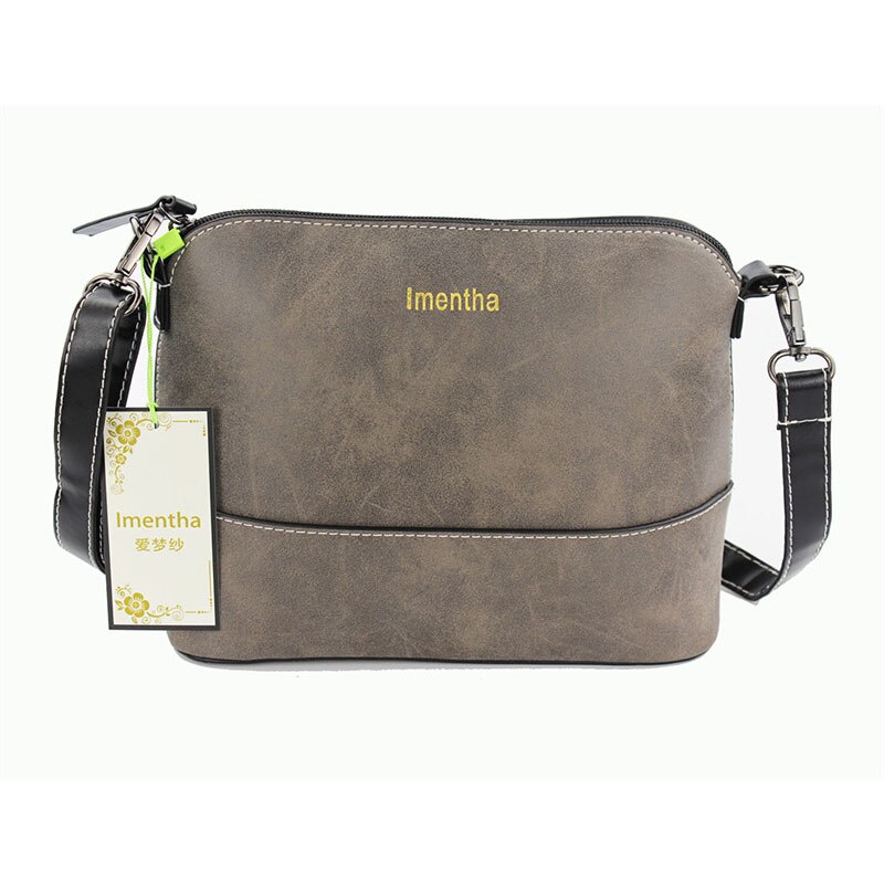 Dames schoudertassen dames grijs nubuck vintage dames leren handtassen shell crossbody tassen voor vrouwen messenger bags: 2