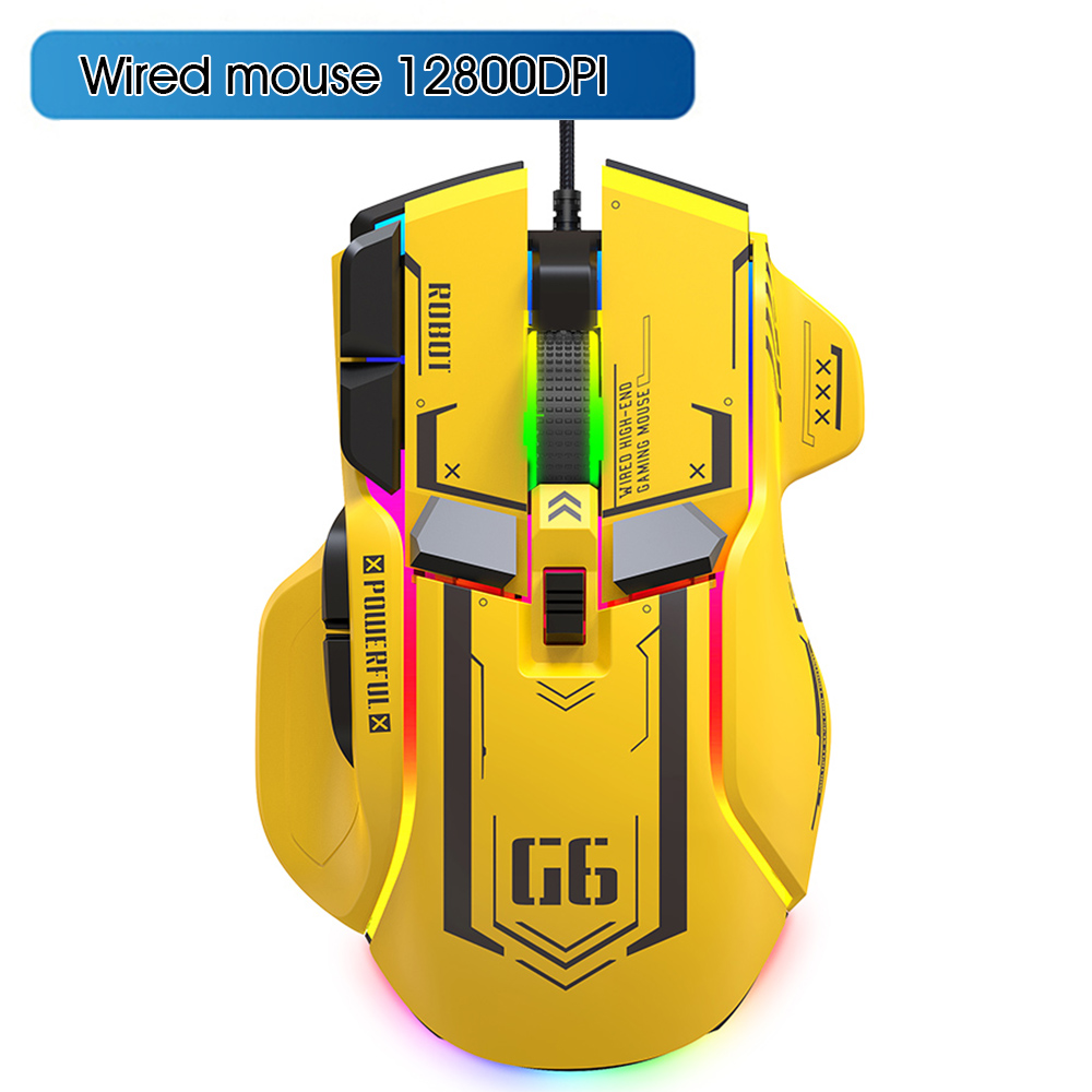Wireless Gaming Maus Wired Computer Mäuse RGB Gamer Ergonomische 10 Taste 4000-12800DPI LED Spiel Für PC Laptop: Lila