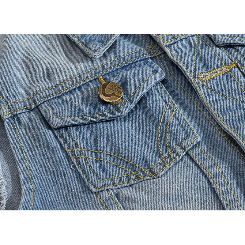 Chaleco vaquero de Color claro para hombre, chaqueta sin mangas, informal, ajustado, talla grande, M-5XL, MY098