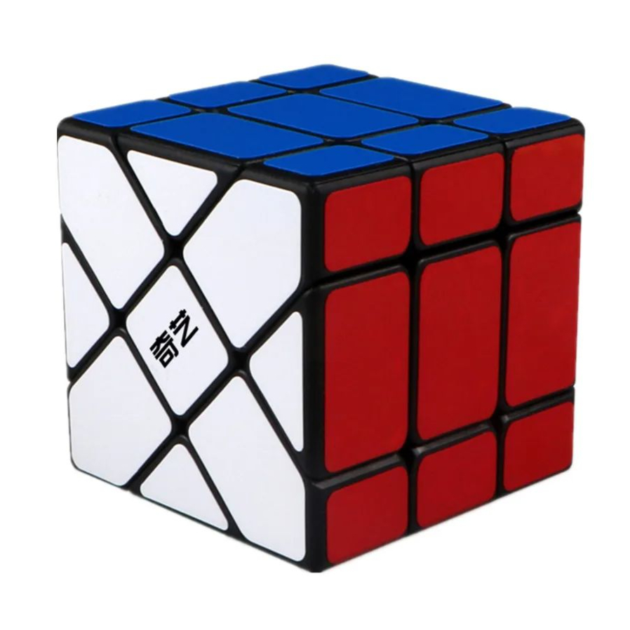 QIYI-Cubo mágico de velocidad 3x3x3 4x4x4 5x5x5, rompecabezas, pegatinas negras, Cubo mágico, Educación, aprendizaje, Cubo mágico, juguetes para niños: Azul