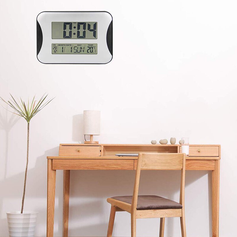 Large Digital Wall Clock with FoldOut Table Stand, Size Is 13 Inches
