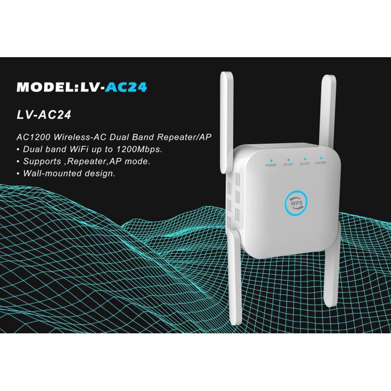 1200M Dual Frequenz Drahtlose WiFi Verlängerung Routing Verstärker WIFI Signal Verstärker Hause Büro