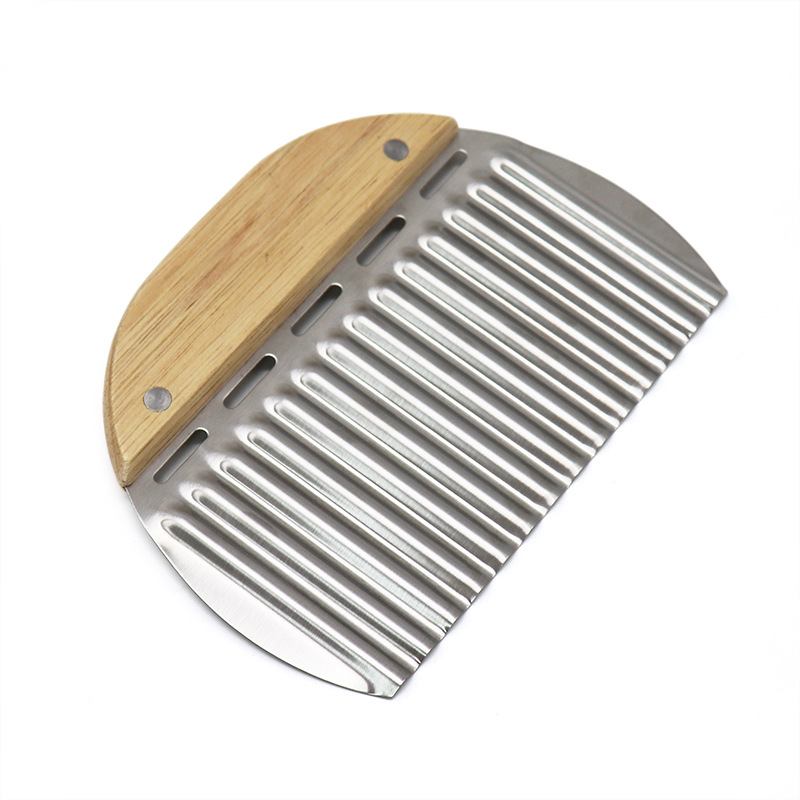 Potato French Fry Cutter Stainless Steel Potato Chip Slicer Kitchen Accessories Wave Knife Chopper Serrated Blade Carrot Slicer