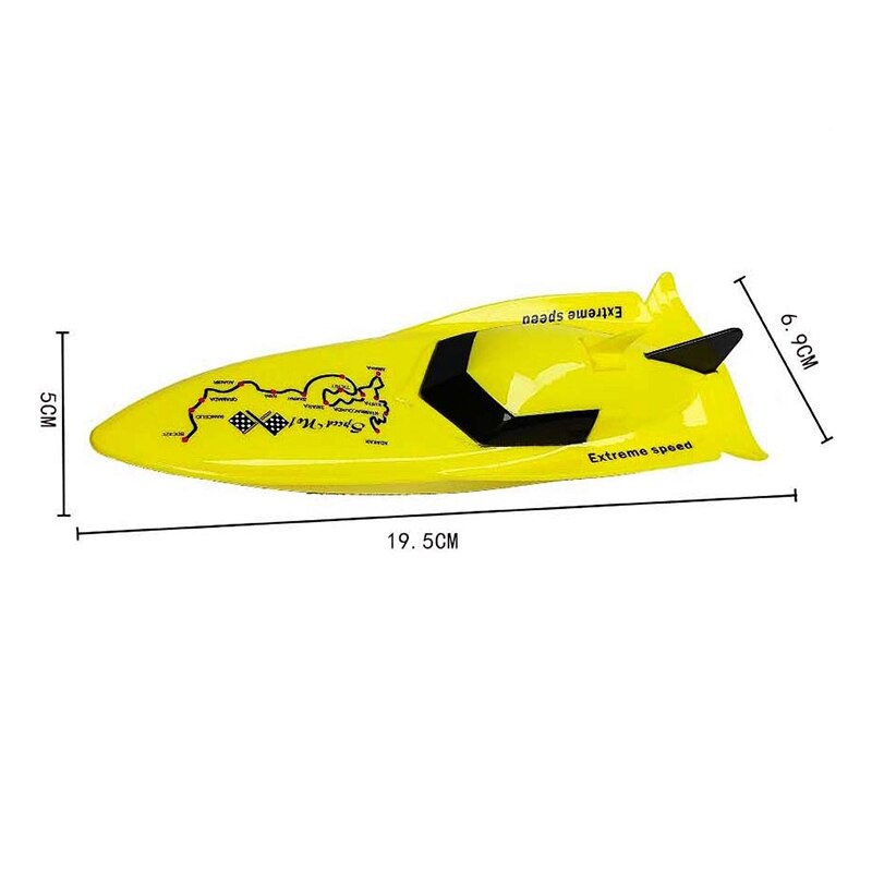 2.4G Mini Speedboot Rc Boot High Speed Afstandsbediening Boot Navigatie Model Voor Kinderen Speelgoed Geel