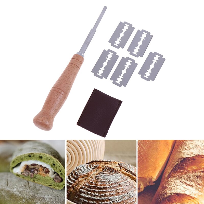 Bageri skraber brødkniv / udskæring / fræser dej brød scorende halt med knive og dæk træ brød lamme værktøjer