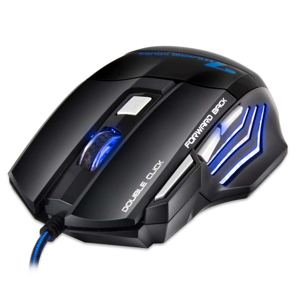 Wired Gaming Mouse 7 Button 5500 DPI LED Optical USB Computer Mouse Gamer Mice Silent Mute Mause for PC