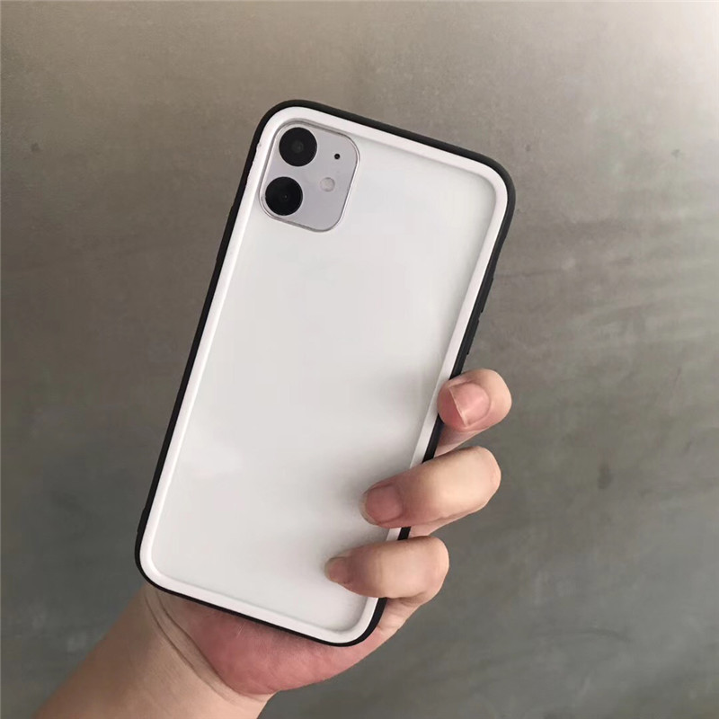 Pare-chocs antichoc en silicone souple Silm pour iPhone 11 protecteur complet étui pour téléphone cadre pour iPhone 11 Pro Max étui housse pare-chocs: ForiPhone 11 Pro Max / WHITE