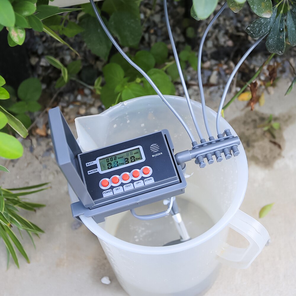 Home Garden Indoor Automatic Smart Drip Irrigation Watering Kits System Plants ,Flowers Small Pump Controller Grey