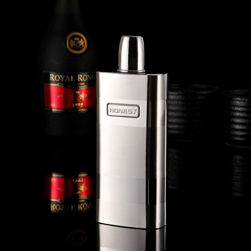 Alalinong 12OZ Food Grade Hip Flask Man Portable Liquor Whisky Flask Stainless Steel 304 Hip Flask Funnel Set With Box