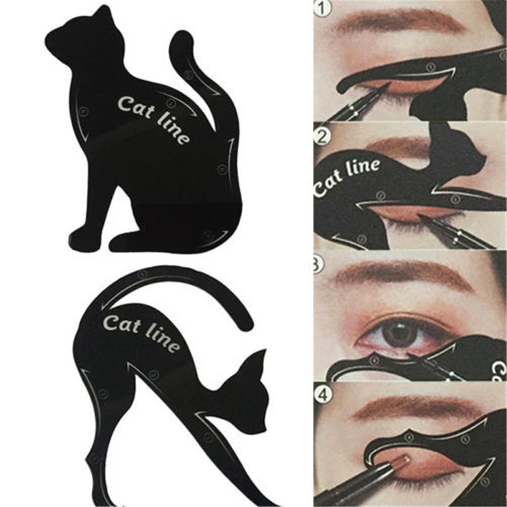 sexy multifunksjon katt linje øye sminke verktøy eyeliner sjablonger mal shaper modell nybegynnere effektive verktøy