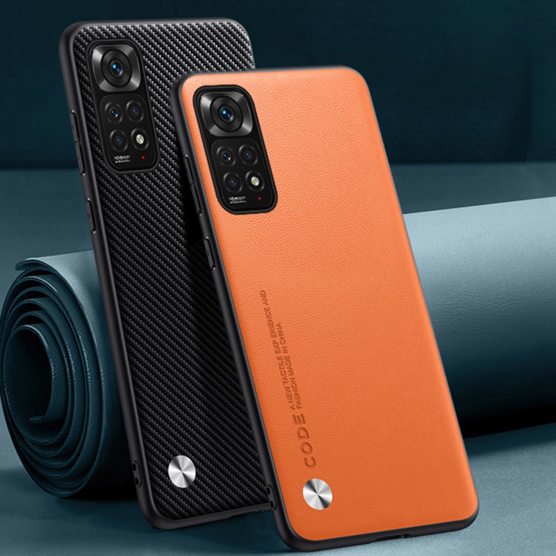 Étui de luxe en cuir PU pour Xiaomi Redmi Note 11S 11 Pro, coque arrière de Protection en Silicone mat pour Redmi Note 11E Pro