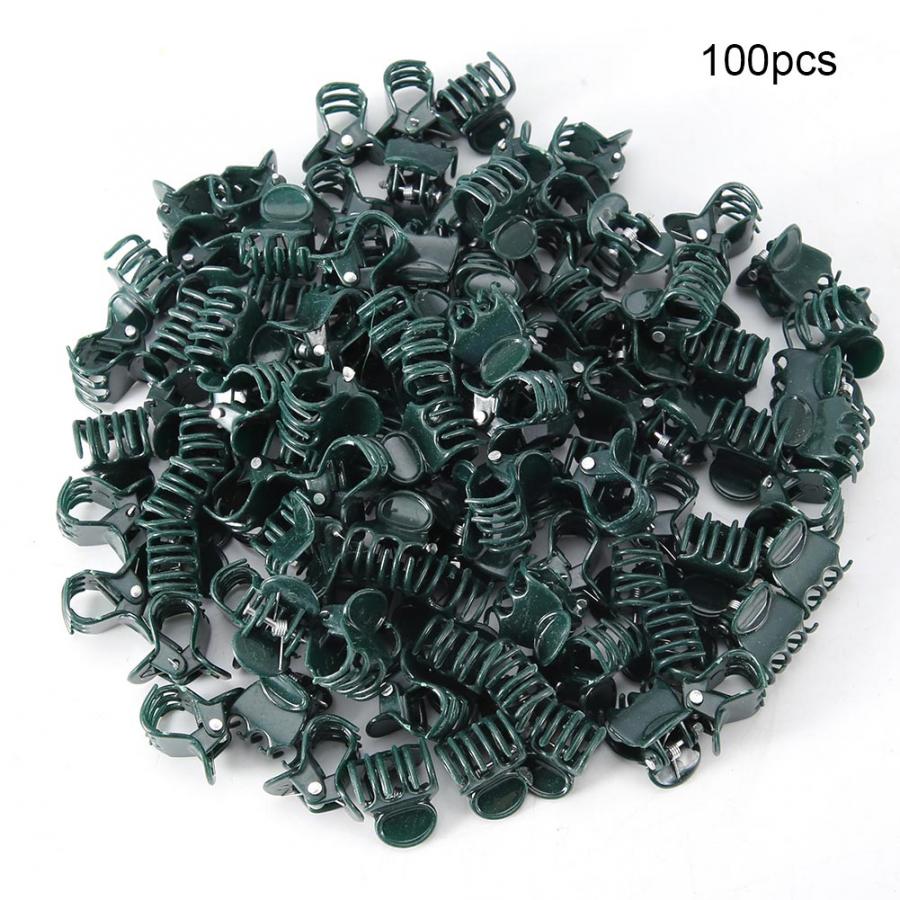 100 stk plastik mini stilke blomster haveredskaber stilk clips vokse opretstående orkidé havestængel clips