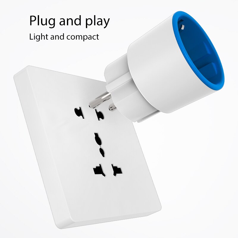 Z-Wave Plus EU Smart Power Plug Socket With Power Monitoring Function Use to turn On/off lights or small appliances with Phone