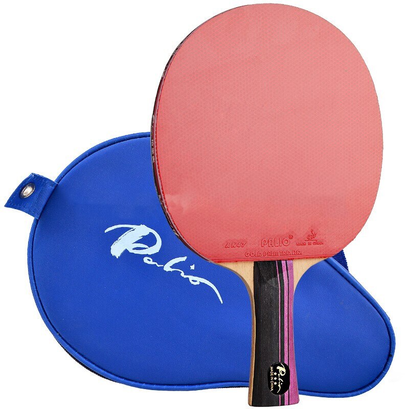 PALIO – raquette de Tennis de Table 3 étoiles, avec étui en caoutchouc éponge CJ8000, raquette de Ping-Pong 3 étoiles en carbone