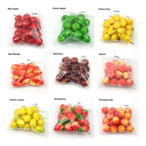 20 Pcs/Lot Artificial Fruits Vegetables Mini Foam Simulation Fruit Home Table Decoration Photo Props