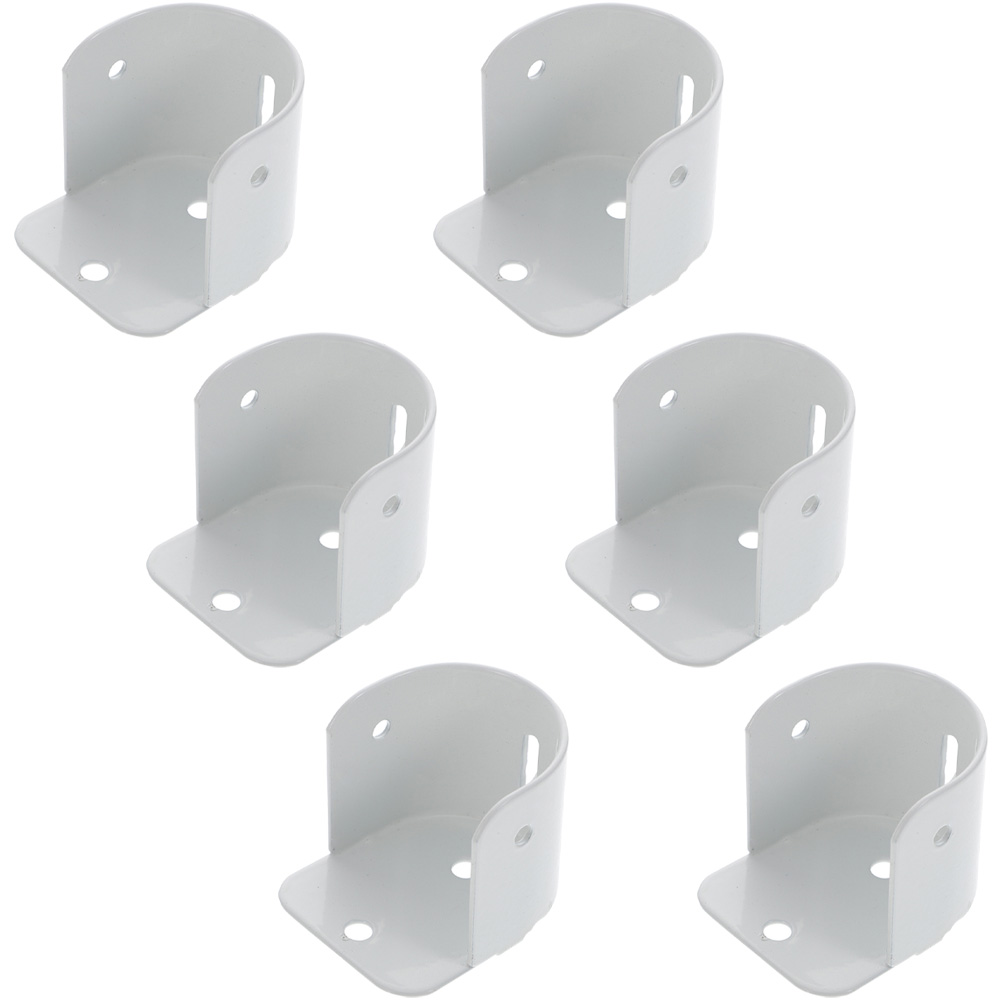 Soporte de barra de armario blanco, soporte ajustable para cortina de ducha, soportes de montaje en pared, Hardware para mejorar el hogar, soporte de barra de armario, 6 uds.