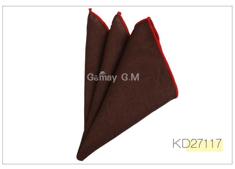 Solid Linen Pocket Square Suits Hanky Candy Color Handkerchiefs Casual Suit Square Handkerchief Towels For Party Scarves: KD27117