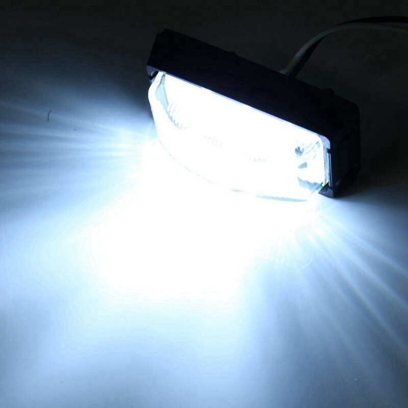 2Pcs 6 LEDs 12/24V White Front/Side Marker Light Lamp For Truck