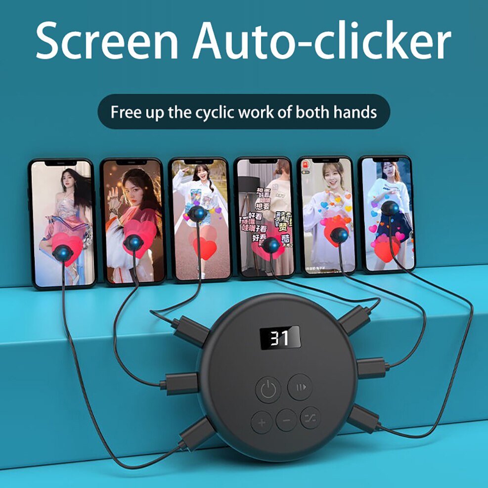 Dispositif universel d&#39;auto-clic pour écran de téléphone portable, Simulation physique, clic du doigt, jeu Tiktok, clic continu pour ios android iPad Pro Mini iPhone Samsung XIAOMI HUAWEI Redmi Poco Realme oppo oneplus