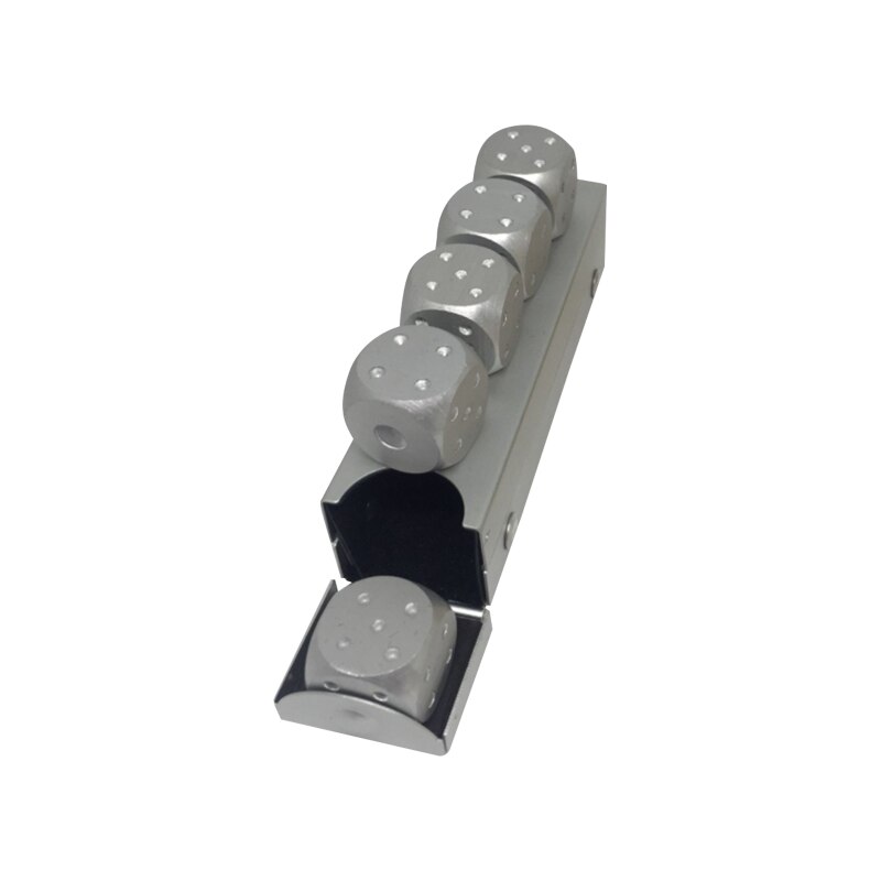 5pcs Aluminum Alloy Dice Whisky Dice Stones Ice Cubes Bucket Reusable Chilling Stones For Whiskey Portable Entertainment Props: silver A