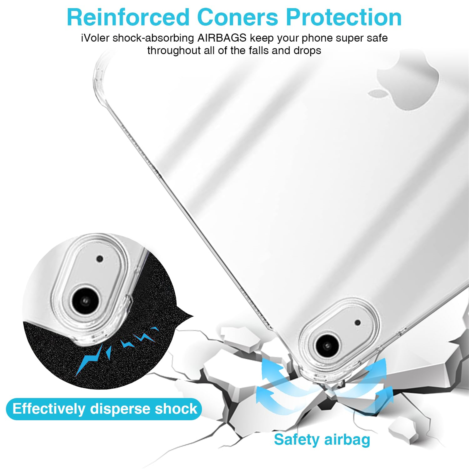 Clear Case for iPad 10th Generation 10.9" Soft TPU Silicone Bumper Anti-Shock Anti-Scratch Cover for iPad 10 (10.9 Inch)