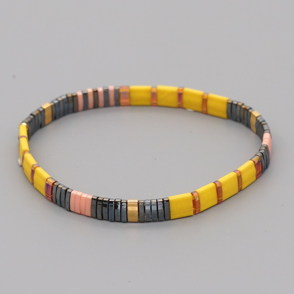 Go2 boho miyuki tila perle armbånd stretch smykker kvinder armbånd boho smykker vintage pulseras mujer: Tl -b200065c
