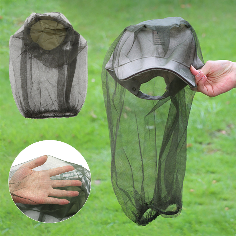Red de malla con cabeza de mosquitos para exteriores, sombrero de jardinería a prueba de insectos para senderismo, Camping, pesca, apicultura, malla a prueba de viento, antimosquitos