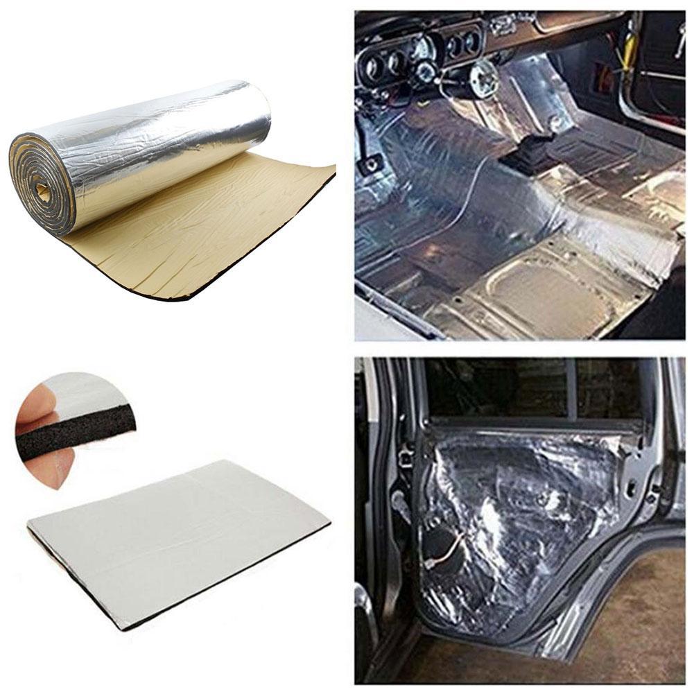 Silenciador de fibra de aluminio de 5mm de grosor para coche, alfombrilla de algodón para guardabarros, aislamiento térmico, S4C0