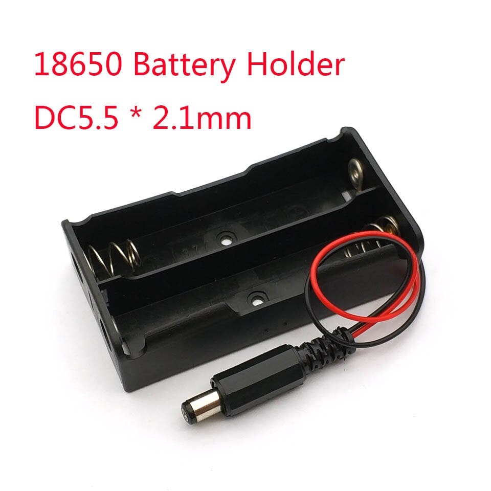 1 Pcs 18650 Batterij Houder Plastic Batterij Houder Storage Box Case Voor 2X18650 Met DC5.5 * 2.1 Mm power Plug