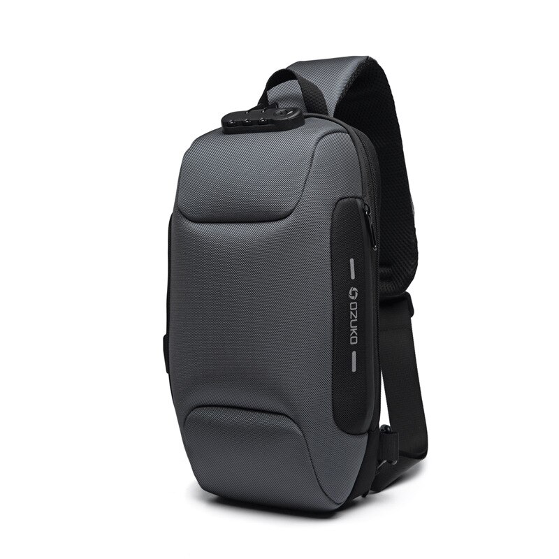 Masculino sacos de ombro sacos de carregamento usb crossbody saco peito anti roubo escola verão curta viagem à prova dwaterproof água mensageiro saco: Gray