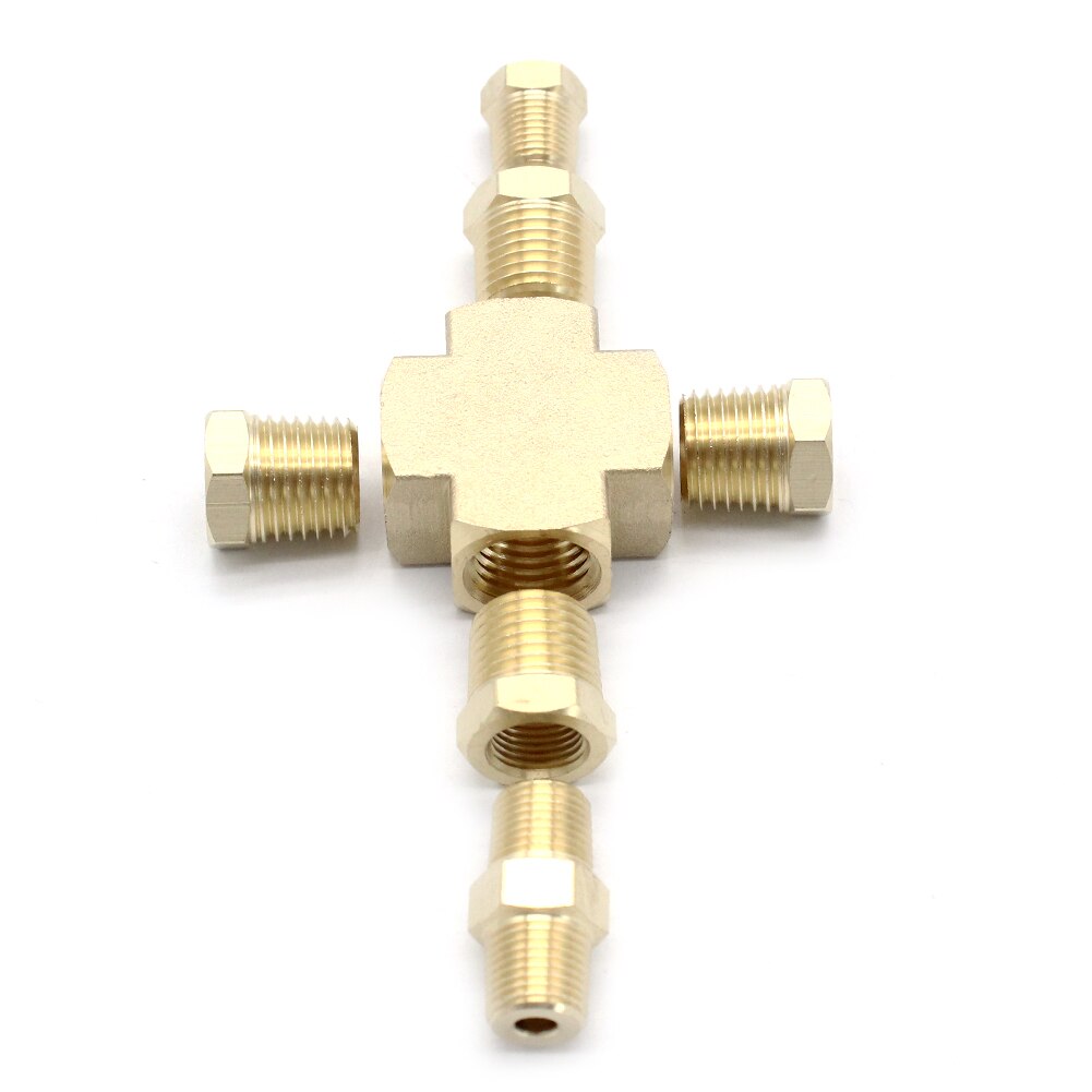 VODOOOL Adapter Distributor for Oil Pressure Temp Sensor Oil Pressure Gauge Accessories 1/8 inch-27 NPT 1/4 inch-18 NPT